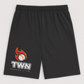 TWN Black Performance Shorts (Embroidered Logo)