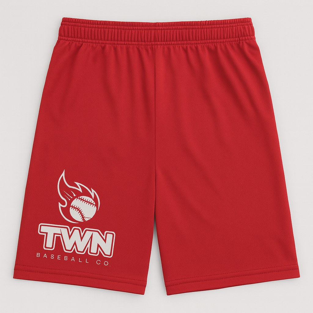 TWN Red Dry-Fit Performance Shorts